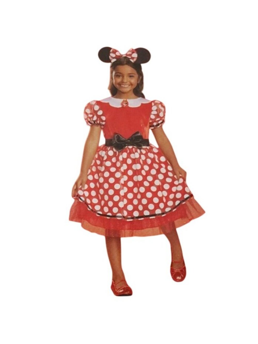 Disney Girls S 6/6X  Minnie Mouse Dress and Headband Complete Halloween Costume